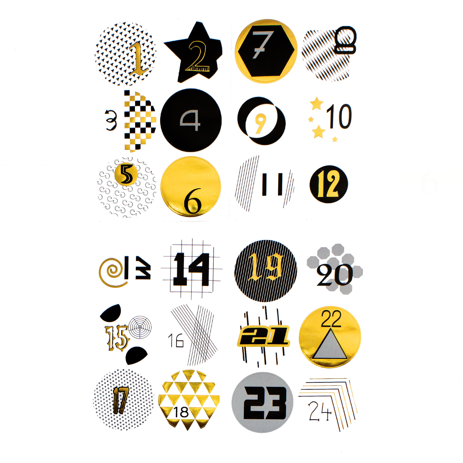 24 Adventskalender Sticker Zahlen Aufkleber für Weihnachten Basteln - wählbar - Bild 9 von 11