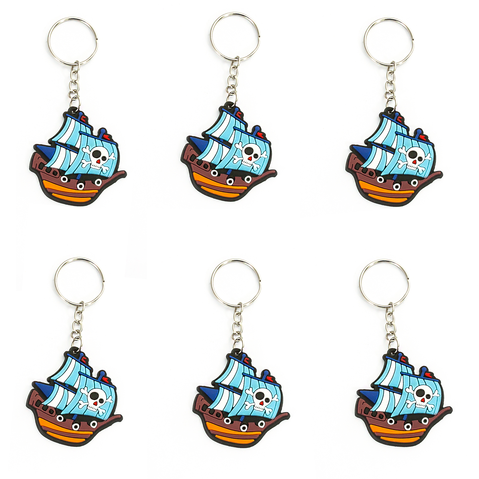Oblique Unique 6 Schlüsselanhänger Piraten – Totenkopf Oder Schiff Wählbar, Inkl. Schlüsselkette