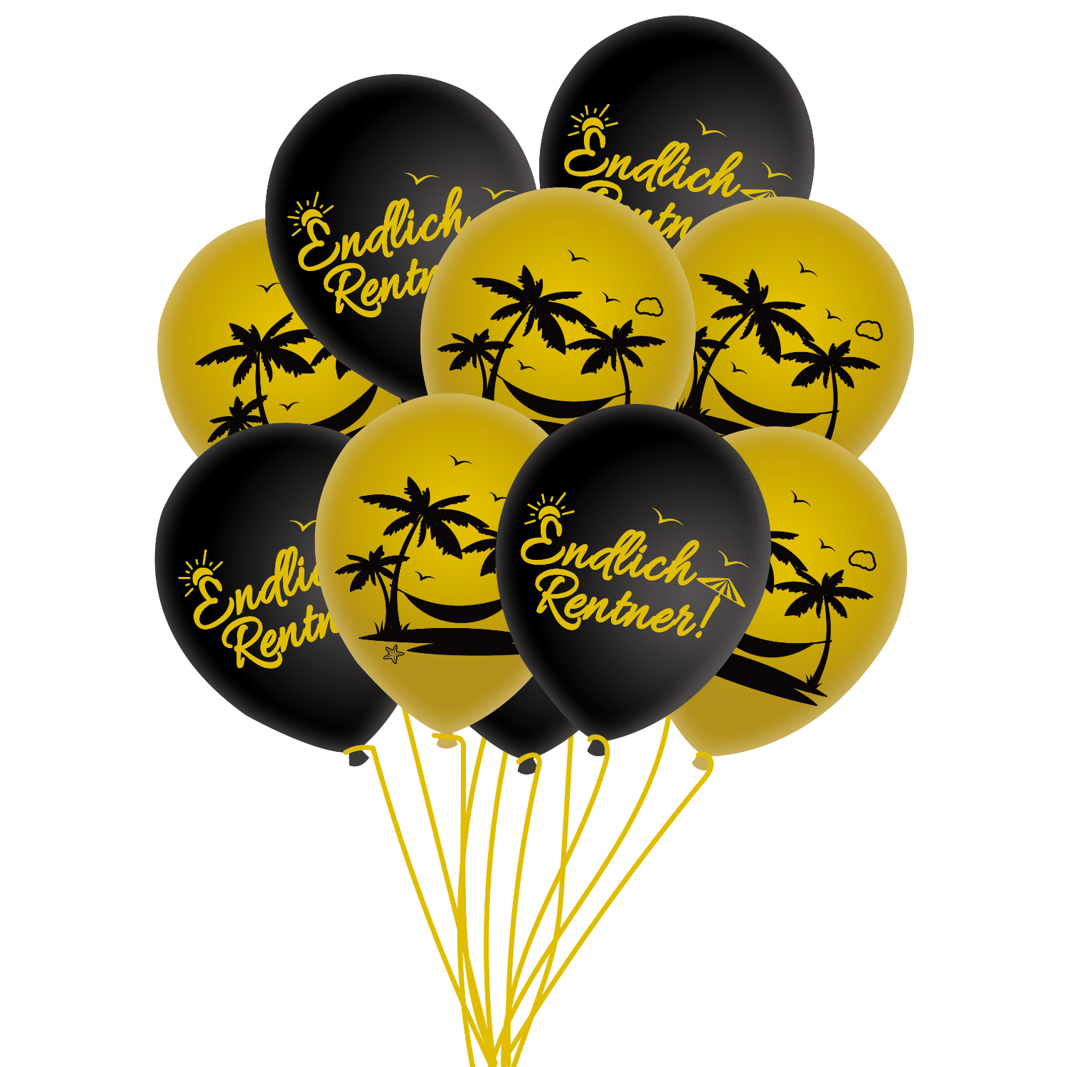 10 Endlich Rentner Luftballons Ballons Deko für Ruhestand Rente Pensionierung