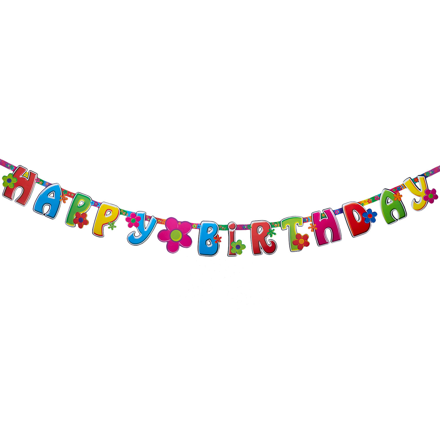 Happy Birthday Banner Aus Filz – Pastellfarben Mit Blumen, Vorgefädelt, Für Wand- & Partydeko
